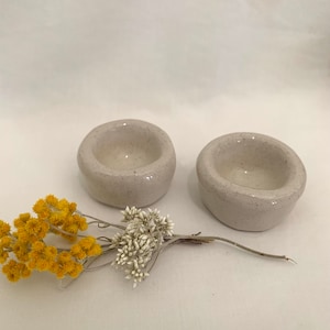 Mini Salt and Pepper Ceramic Pinches | Seasoning | White Speckle | Dinning