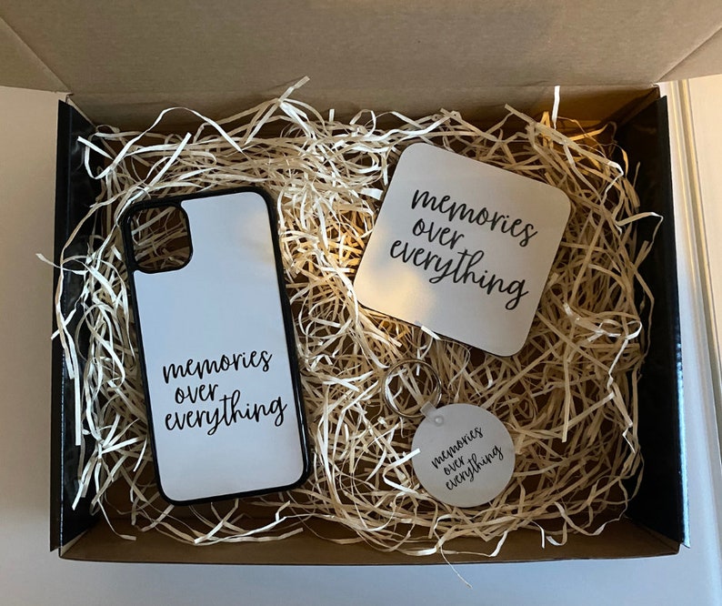 Memories Over Everything Phone Case Simple Black & White Quote Quote