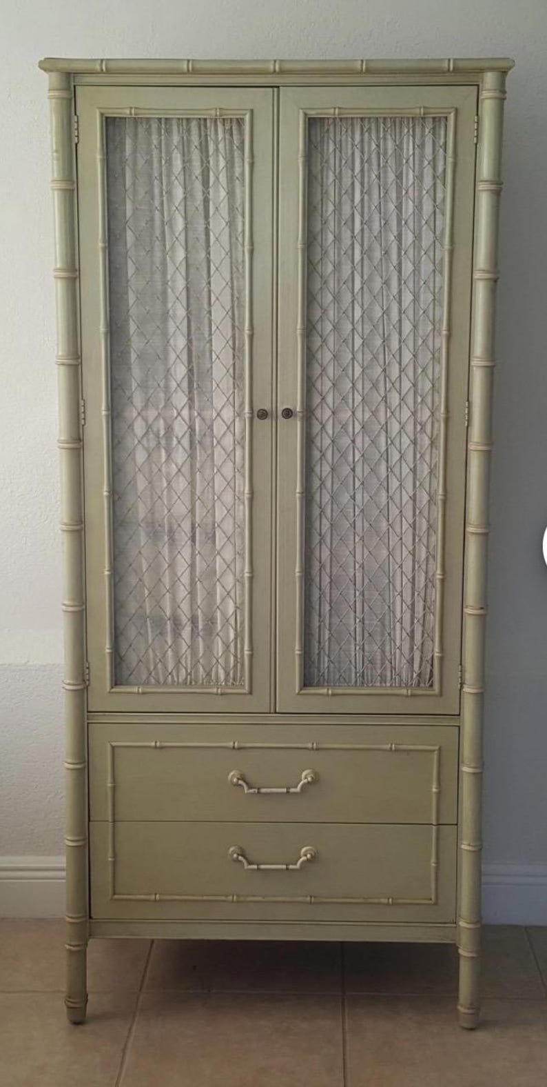 Thomasville Faux Bamboo Armoire Etsy