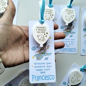Segnaposto segnalibro Piccolo Principe con magnete, idea bomboniera personalizzata per cresima, primo compleanno, battesimo, comunione