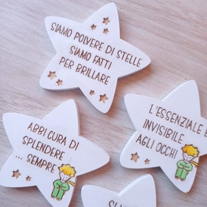 Magnete con frasi motivazionali tema piccolo principe, bomboniera battesimo, prima comunione, primo compleanno
