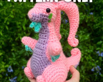 PATTERN ONLY- Goo Dragon Cute Crochet Plush Pattern Instructions