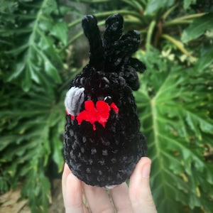 Cacatoès palmier - Peluche faite main Amigurumi au crochet mignonne et douce