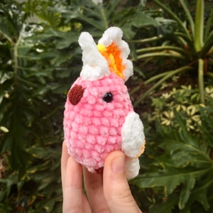 Cacatoès de Major Mitchell - Peluche Amigurumi au crochet mignonne et douce faite main