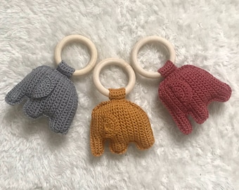 Baby sonaglio denti elefante all'uncinetto