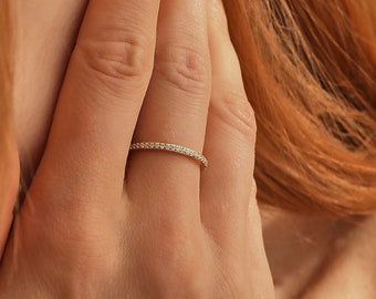 14K Gold Eternity Wedding Band Ring: Anniversary Jewelry Gift