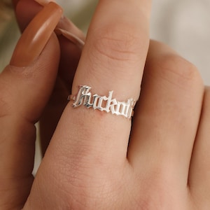 Sterling Silver Fuck Off Ring: Gothic Knuckle Jewelry