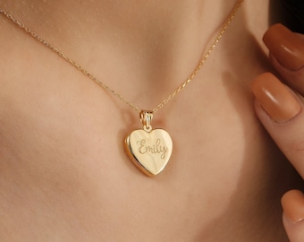 Gold Locket Necklace - Etsy