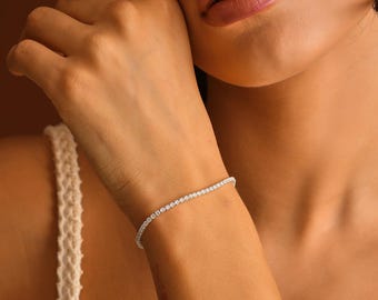 14K Gold Filled Tennis Bracelet: Dainty Minimalist Bracelet