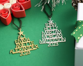 Personalized Family Christmas Ornament, Christmas Tree Ornament, Gift for Family, QA2023