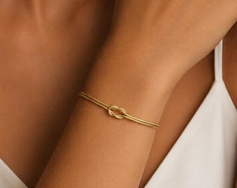 14K Gold Filled Friendship Knot Bracelet, Couples Bracelet, Bridal Jewelry, QA208
