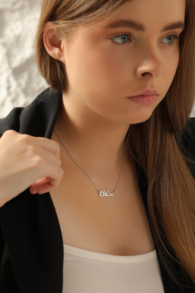 14K Gold Name Necklace Necklace for Women Minimalist Cute Etsy