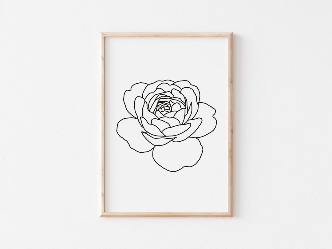 Black Flower Wall Art Floral Wall Art Digital Download Printable Art