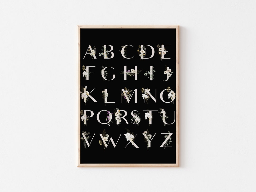 Floral Alphabet Wall Art Digital Download - Etsy