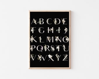 Floral Alphabet Wall Art | Digital Download