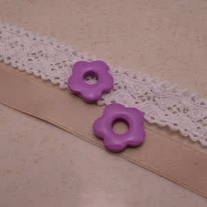 Fiora flower tassels interchangeable hoop earrings Violet