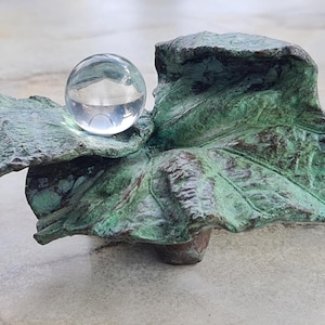Bronze Art Sculpture with Glass – Handmade Abstract Statue – Collectible Home Decor – Exclusive Artist Creation – Unique Gift