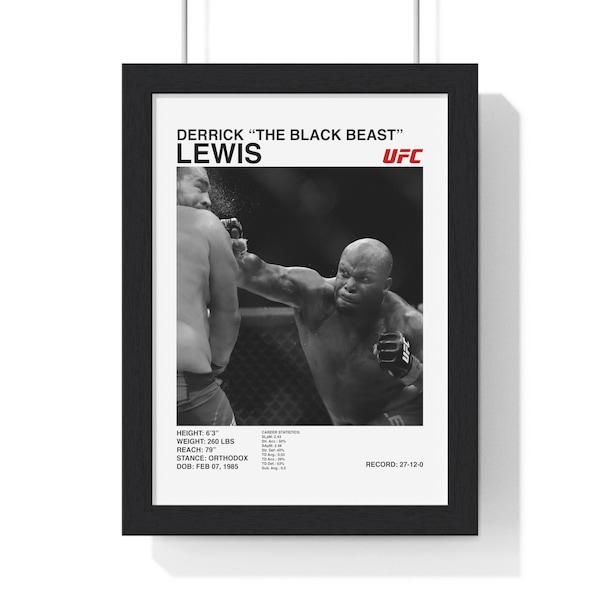 Derrick "The Black Beast" Lewis UFC DIGITAL poster wall art