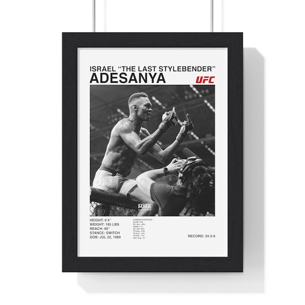 Israel "The Last Stylebender" adesanya UFC DIGITAL poster wall art