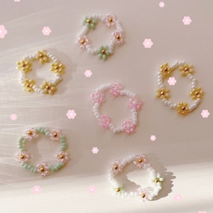 keari DAISY beaded ring, daisy, beaded ring, beaded jewelry, Miyuki/ glass beads, personalisable image 1
