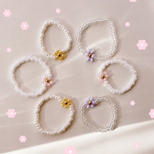 keari - LILLY pearl ring, daisy pearl jewellery, Miyuki/ glass beads, personalisable