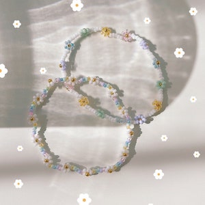 keari DAISY Perlenarmband pastell Regenbogen , Gänseblümchen Perlenschmuck, Miyuki/ Glasperlen zdjęcie 1