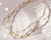 keari - DAISY pearl necklace, choker, daisy pearl jewelry, miyuki glass beads