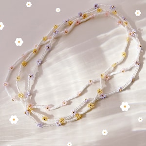 keari - DAISY pearl necklace, choker, daisy pearl jewelry, Miyuki/glass beads, customizable