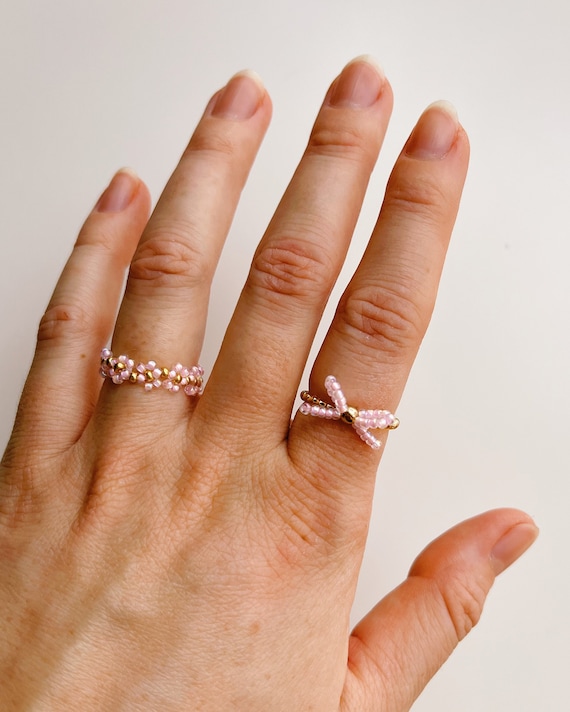 Keari Bague perle LOOP or bague perl e noeud bijoux en perles