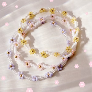 keari - DAISY beaded bracelet, daisies, beaded bracelet, beaded jewelry, Miyuki/ glass beads, personalisable