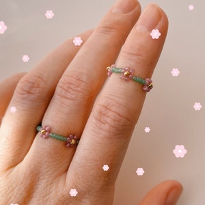 keari DAISY beaded ring, daisy, beaded ring, beaded jewelry, Miyuki/ glass beads, personalisable image 6