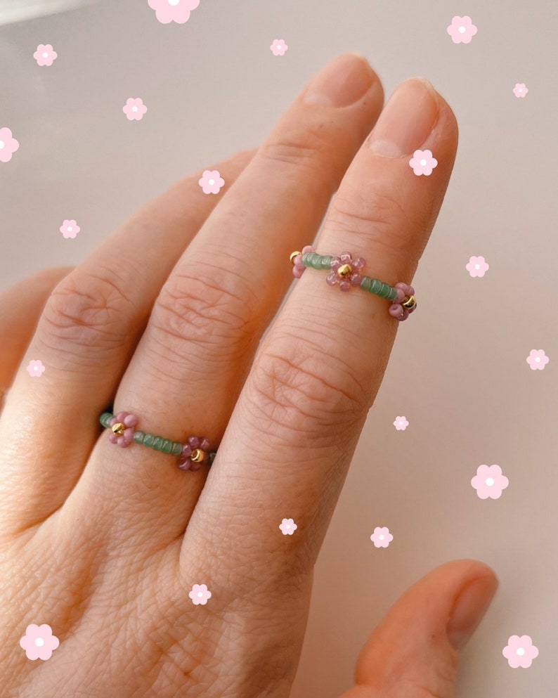 keari DAISY beaded ring, daisy, beaded ring, beaded jewelry, Miyuki/ glass beads, personalisable image 6