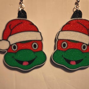 Santa Ninja Turtle Earrings