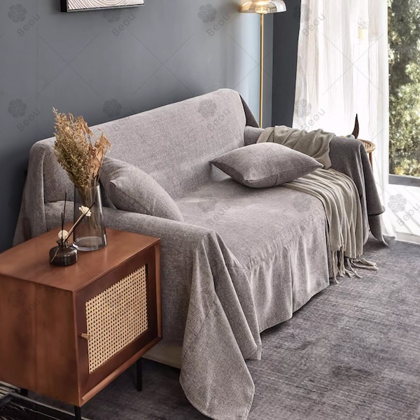 Custom Soft Non-Slip 3-Seater Sofa Cover, Farmhouse Home Decor, Perfect Housewarming Gift