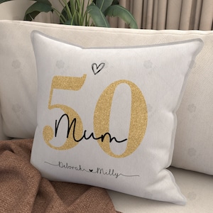 Mamas 50er 60er 70er Geburtstagskissen, personalisierter Kissenbezug, ein Geschenk für Mama, individuelles einzigartiges Geschenk