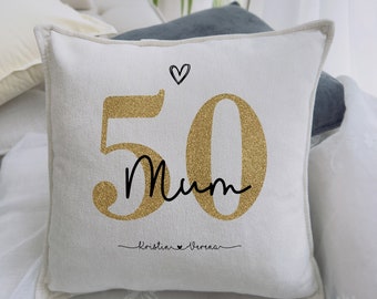 Mum’s 50th 60th 70th Birthday Pillow, Personalized Pillowcase, a Gift for Mum, Custom Unique Gift