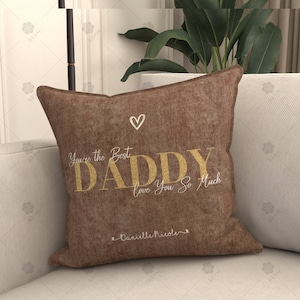 Regalo de los hijos para papá, funda de almohada personalizada, regalo del día del padre, almohada con combinación de letras