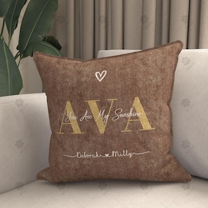 Almohada con nombre de niño, funda de cojín personalizada con “You Are My Sunshine”, regalo para niños, decoración de dormitorio infantil