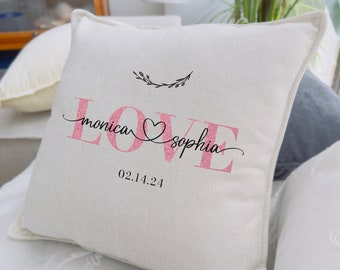 Custom Wedding Pillow, Wedding Gift, Newlywed Commemorative Gift, Personalized Wedding Pillowcase With Lover’s Name