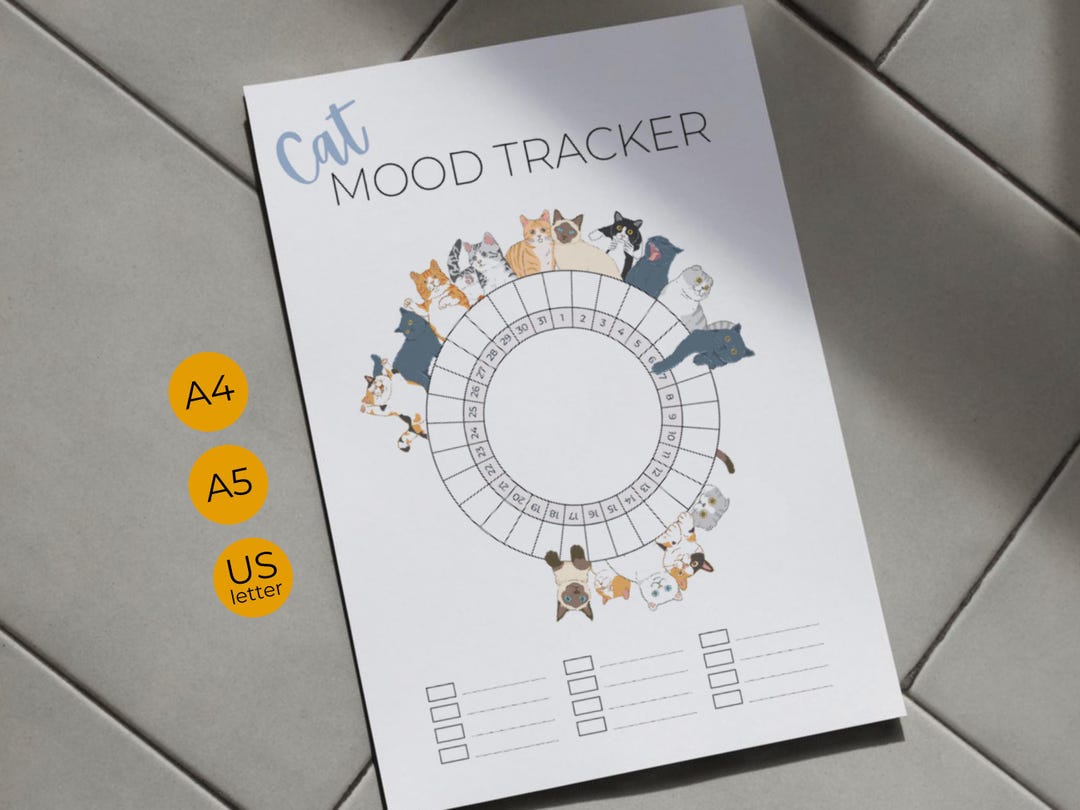 Monthly Mood Tracker Printable Mood Tracker Daily Bullet Journal Mood ...