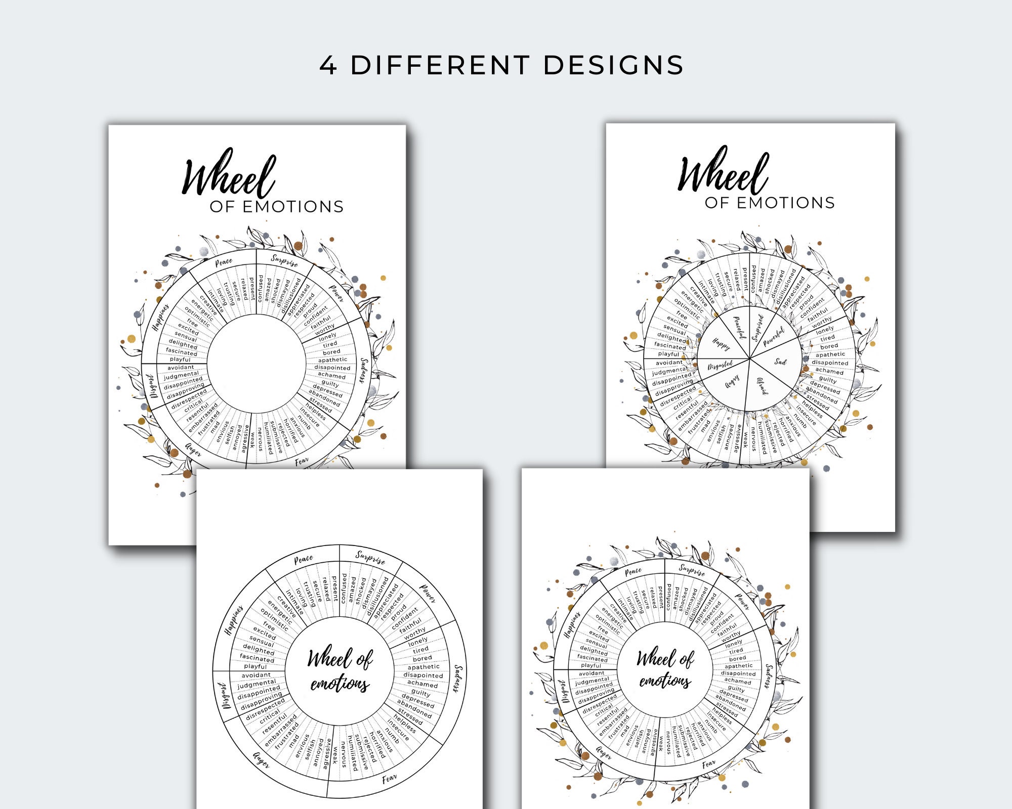 Wheel of Emotions Printable Feelings Wheel Pdf Daily - Etsy