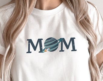 New! Mom Shirt For Baby's First Birthday, Birthday Space Shirt for Mom, Mom Space Shirt, Outer Space Shirt, Astronaut, Rocket Birthday Shirt