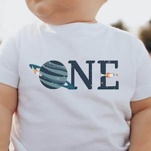 1st Birthday Shirt, First Birthday Shirt, Birthday Space Shirt, Space Shirt, Birthday Outfit, First Trip Around the Sun Birthday image 1