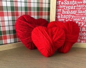 wool yarn hearts  COTTAGECORE  valentine