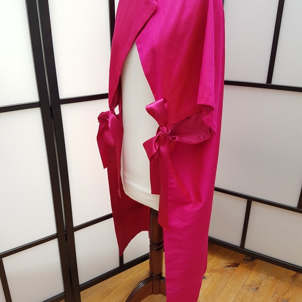 Fuchsia pink silk evening cape, wedding stole or party wrap for special occasions