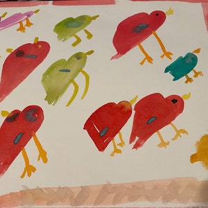 It&#39;s a Bird Party! original watercolor
