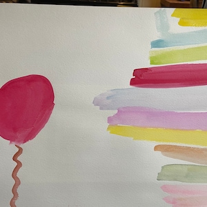 A Red Balloon Watercolor