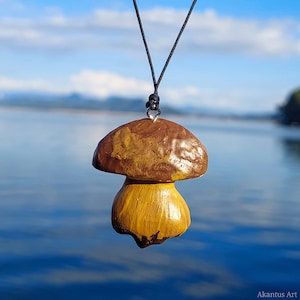 Mushroom necklace gifts, handmade Boletus aereus boho necklace, bohemian jewelry, boho jewelry, nature lover