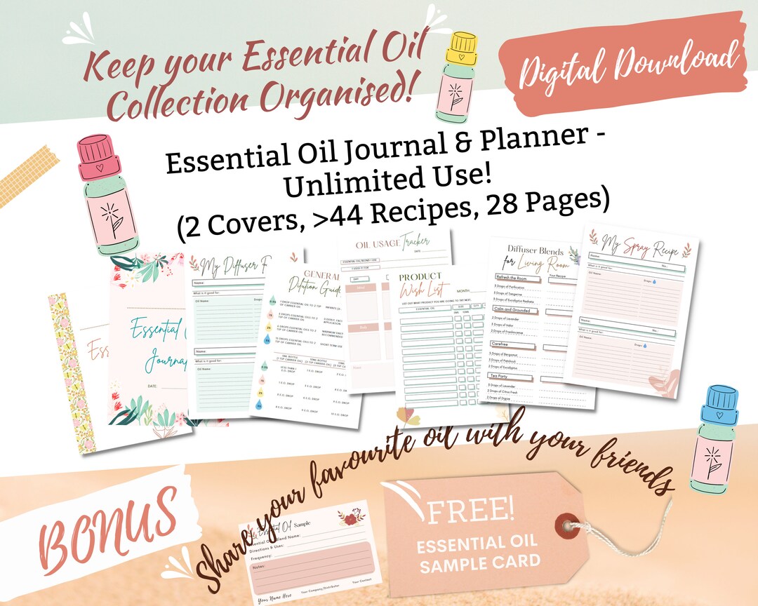 Aromatherapy Recipes Binder Essential Oils Journal Printable Etsy