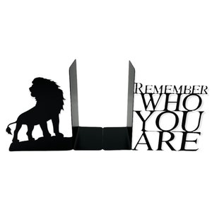 Remember who you are bookend, Lion,  inspiring sign, Bookends, Book, Children bookends, Book Holder, Reading Room, bookshelf, bookmark